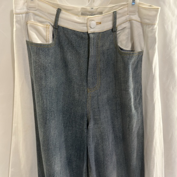 New NWT The Femm Perrie Colorblocked Flared Jeans denim wide leg revolve - Picture 7 of 9